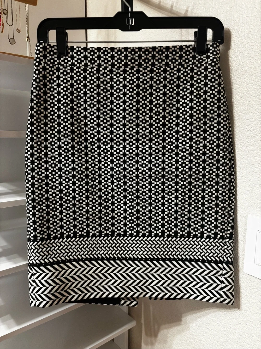 Black & White J. Crew Pencil Skirt